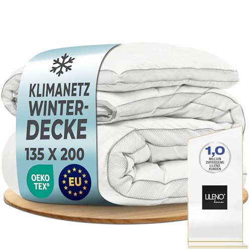 LILENO HOME Premium Winterdecke 135x200 cm [1er Set] mit CoolComfort Klimanetz - extra weiche Bettdecke 135x200 cm als Steppdecke - als warme Winter Decke - Kochfest bis 95°C