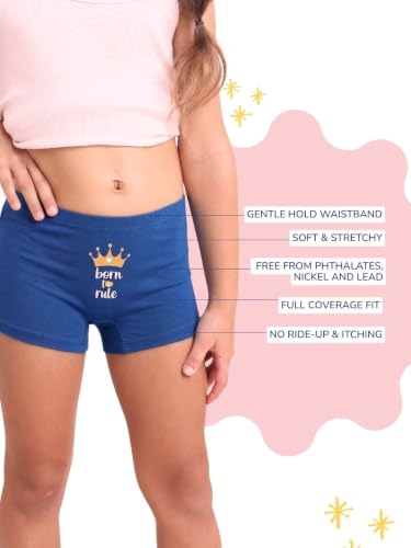 Image of mackly Girls Boxers (Pack of 3) - Cotton Boxer Shorts, Seamless Comfort, Mid Waist Boyshorts Panties