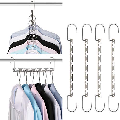 Geftol Space Saving Hangers Metal Hanger Magic Cascading Hanger Closet Clothes Organizer(4 Pack) #TOP7