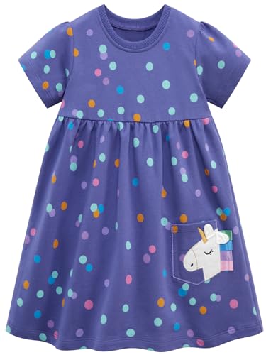 Frogwill Toddler Girls Cotton Dinosaur Tunic Dress Short Sleeve Summer...
