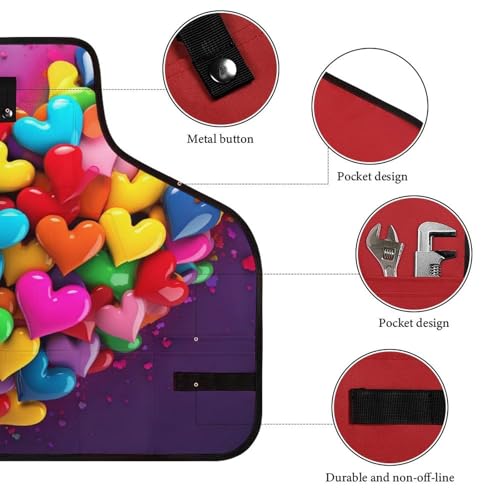 Delantal de Trabajo con Corazones y 8 Bolsillos Ajustable miniatura 3