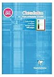 Clairefontaine 6158C - Bloc écriture Clairenfantine spécial Dys encollé 14,8x21cm 100 pages détach. cadre & lignes 4 couleurs Interligne 5 mm