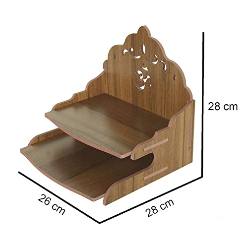 CrazyInk Beautiful Hand Made Pooja Mandir/Wooden Wall Mounted Hanging Temple for Home/Office/Factory/Festivals/Gifting Purpose (D8) 4
