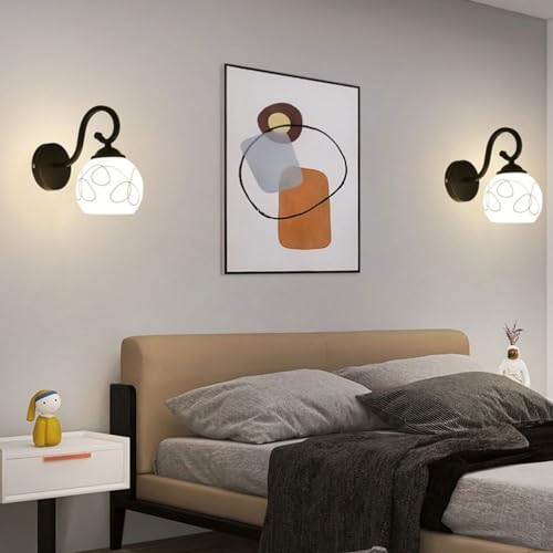 Apliques de pared para pasillos modernos con enchufe y diseño de cristal 6