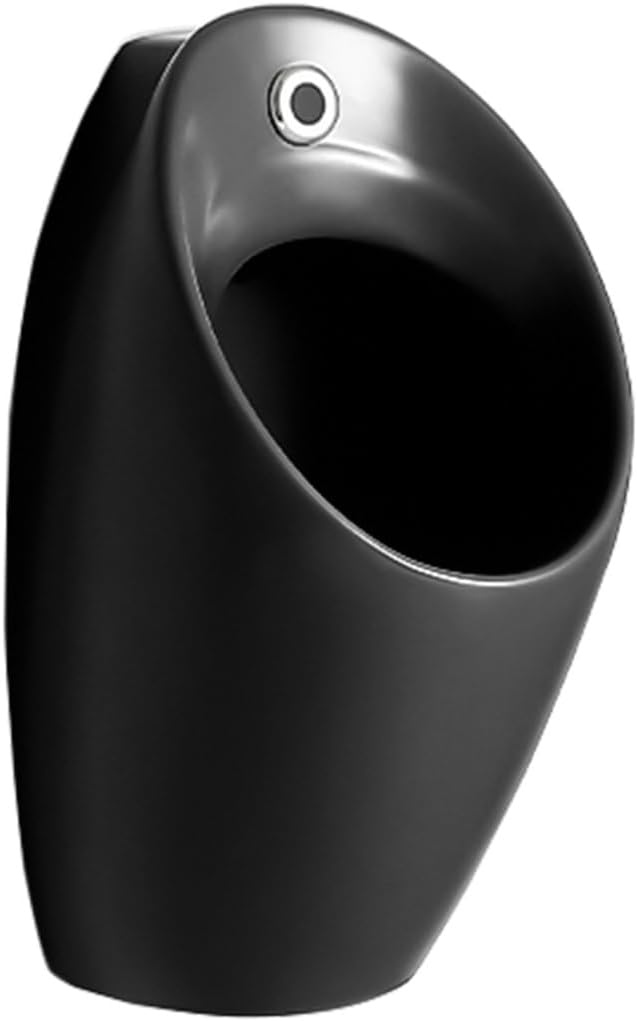 Orinal cerámico montado en pared para hombres negro miniatura 1