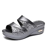 Conception:Type de talons: Compensé.--(sandales femme 42 cuir ete noir pied large plates remonte semelles souple talons 43 43,5 talon haut compenses essentials argent argenté art avec beige bijoux blanche 36 pas chere bleu ciel 41 )