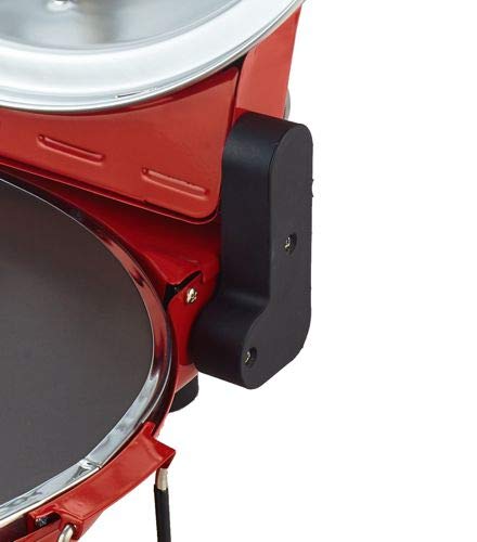 Sirge Forno per PIZZA 1200 W, 400 gradi, pietra refrattaria in cordierite smaltata antigraffio 30cm, accessori in dotazione, Timer 15 min, Rossa