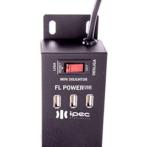 Filtro De Linha Metálico Com Usb Ipec Fl Power Preto