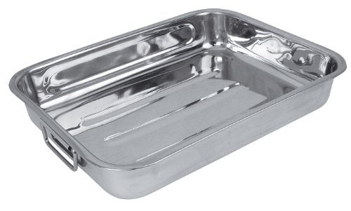 Crealys 500535 Plat à Four Inox, Argenté, 32x24cm