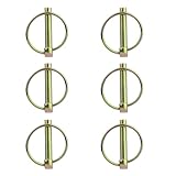 6PCS Heavy Duty PTO and Hitch Lynch Pins, Clip and Cast Iron Pull Ring & Positioning Pin for Trucks, Tractors, Hand Carts, Towing Mowing,Lawn Mowers & Trailers(5/16’’ *1-3/4’’)