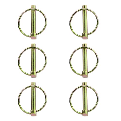 6PCS Heavy Duty PTO and Hitch Lynch Pins, Clip and Cast Iron Pull Ring &amp; Positioning Pin for Trucks, Tractors, Hand Carts, Towing Mowing,Lawn Mowers &amp; Trailers(5/16’’ *1-3/4’’)