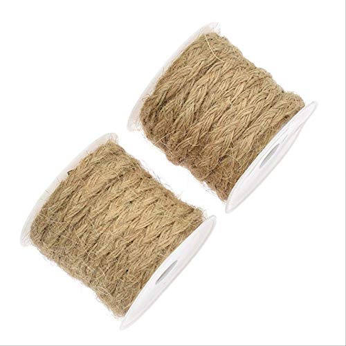 PXNH 2 Rollos Arpillera natural Hessian Yute Twine Cuerda Cuerda Accesorios hechos a mano Artesanía 3m 1
