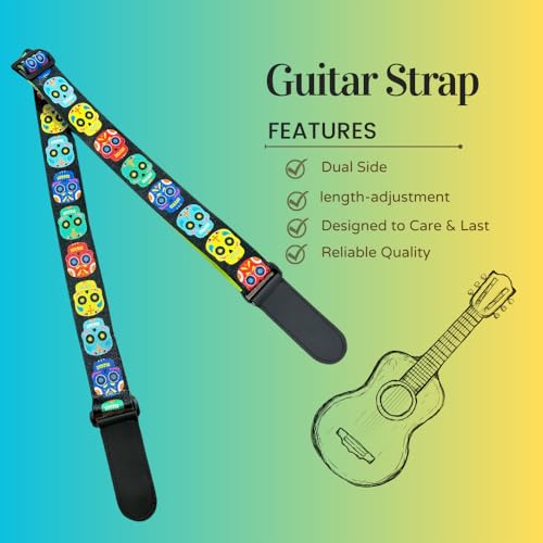 Image of DEVICE OF URBAN INFOTECH Guitar Strap Belt for Acoustic & Electric Guitar Adjustable Buckle Guitar Strap Modern Design Guitar Belt For Acoustic /Bass /Electric Guitars
