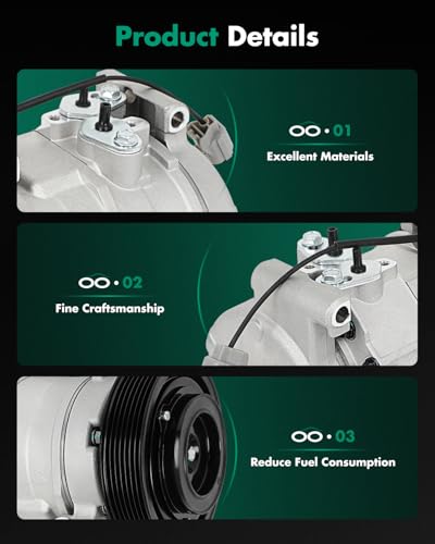 Image of SCITOO AC Compressor for Honda for Accord 2.4L 2003-2007 | Fast Cooling, Ultra Low Noise (≤72 dB)Air Conditioner Compressor with Clutch, Easy Installation, 6021321 6021322 C1381