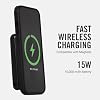 Banco de energía magnético Ridge 20W 10,000mAh - Carga rápida, compatible con MagSafe - Cargador portátil apto para vuelos - Cables integrados y fijación magnética (Negro mate) 3