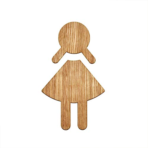 Pictogramme en bois femme avec silhouette découpée 120 mm pour habiller vos vestiaires