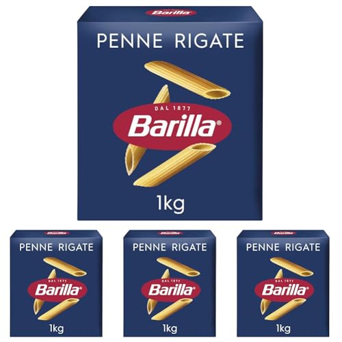 Barilla Pâtes Penne Rigate 1 kg (Lot de 4)