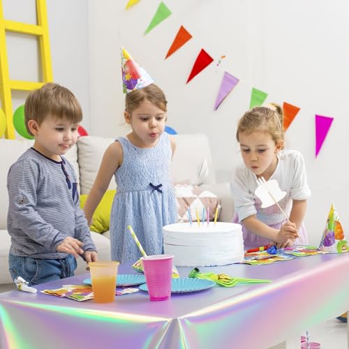 6 Stück Bunt Glitzer Party Tischdecke Bunt Tischdecke Geburtstag Wasserdicht Tischdecken Biertisch Tischabdeckung für Outdoor, Picknick, Hochzeit, Party, Tischdekorationen （137 x 274 cm）