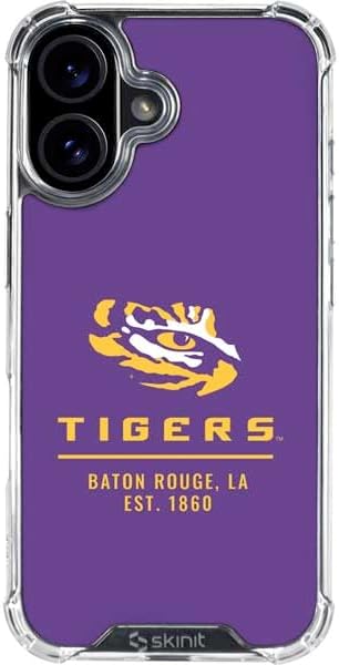 Skinit Clear Phone Case Compatible with iPhone 16 - Officially Licensed LSU Tiger Eye Logo Design