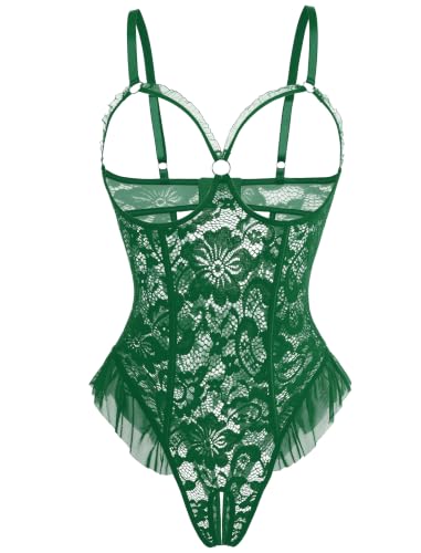 Image of Avidlove Women One Piece Lingerie Sexy Lace Babydoll Mini Bodysuit
