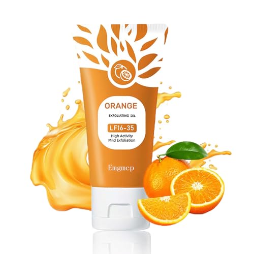 Emgmcp Orange Enzymes Exfoliating Gel for Face and Body, Deep Pore Cleansing & Tightening, Improve Blackhead, Moisturizing Scrub to Smooth Skin, Gentle for All Skin Types (2pc, 50ml)