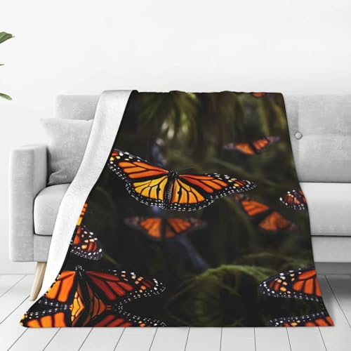 Couverture polaire papillon 152x127 cm pour lit et canapé