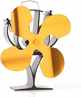 VODA New designed 4 Blades Heat Powered Stove Fan for Wood/Log Burner/Fi - Eco Friendly(Black)