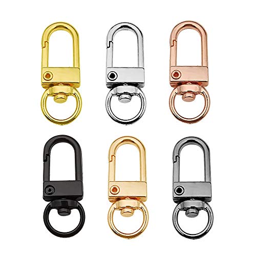 24 pcs Small Size Metal Lobster Claw Clasps Swivel Lanyards Trigger Snap Hooks Strap for Keychain Key Rings Connector DIY Bags Art Crafts Jewelry Findings (M547)