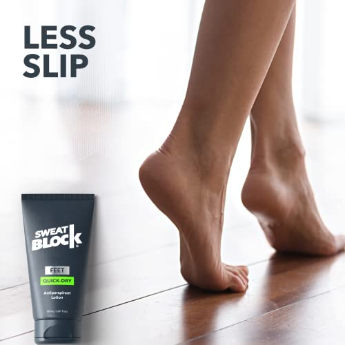 Sweatblock Antiperspirant Quick-Dry Lotion For Feet - Perfect For Sweaty Feet, Hyperhidrosis Treatment, & Stopping Foot Odor. Say Goodbye To Sweaty, Stinky Feet. Safe & Effective, Non-Irritating, & Dermatologist Tested. Maximum Protection | Unisex | 1.69 Fl Oz #TOP4