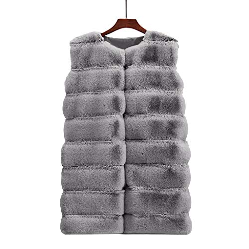 Listha Vest Jacket Womens Faux Fur Long Vest Sleeveless Waistcoat Body Warmer Jacket Coat Outwear #TOP1