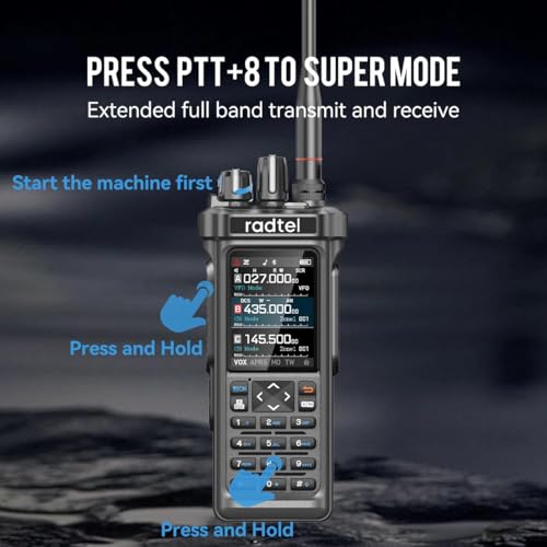 Radtel RT-950 PRO Ham Radio 27Mhz TX GPS/APRS, 10W Walkie Talkie Long Range Handheld Two Way Radio, AM/FM/CB/SW/MW/LW RX, Bluetooth APP Programming, NOAA (with Programming Cable，Microphone) by radtel - Used condition - Image 6