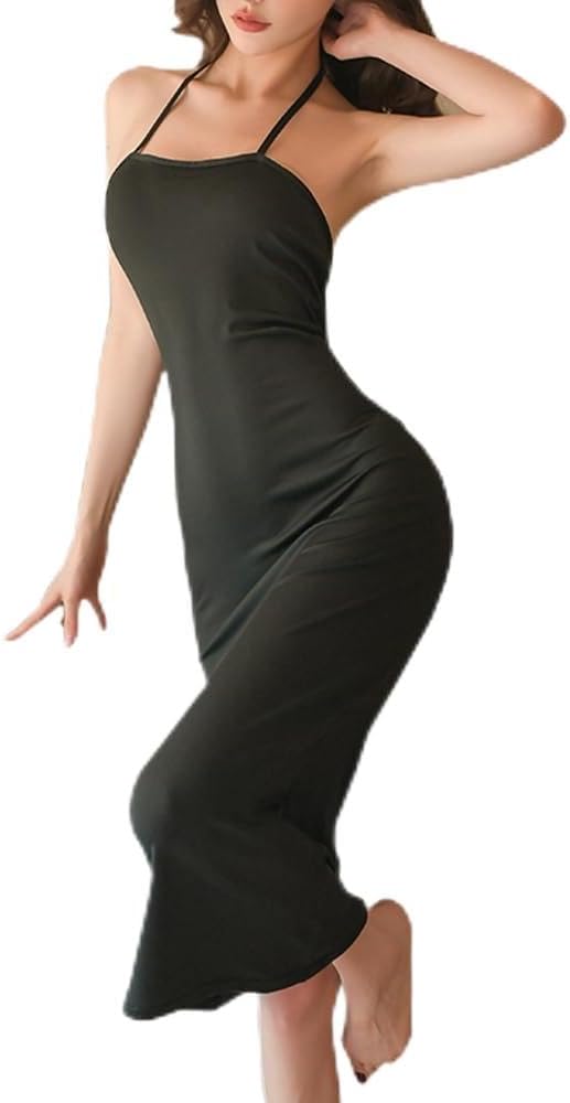 Women's Deep V Neck Halter Backless Mini Dress for Women Party Night Sexy Club Bodycon