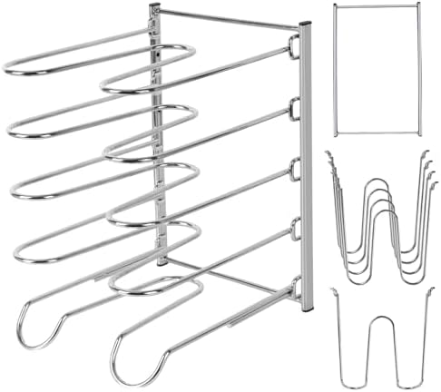 Pizza Rack, Pizza Pan Rack, 5 Tier Stainless Steel Pizza Riser, Compact and Convenient Design for Easy Storage Multiple Pizzas pan 10.43