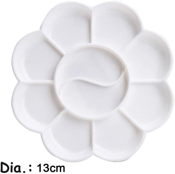 4pcs Paint Tray Palettes White Mixing Plastic Pallets with 10 Well for Painting Poster Acrylic Water Color Paints