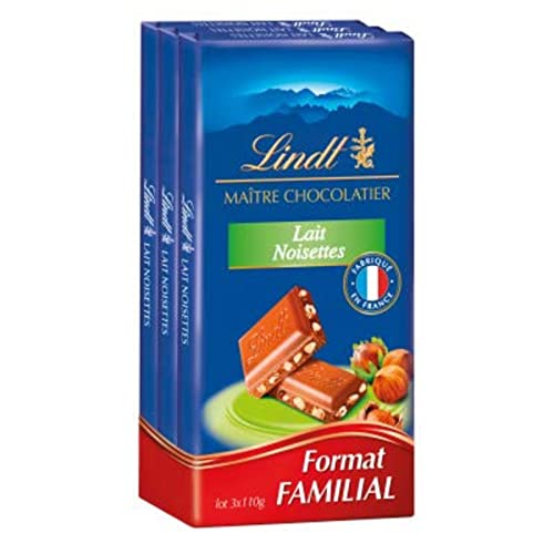 Lindt Avellanas de chocolate con leche, 3 pastillas de 110 g