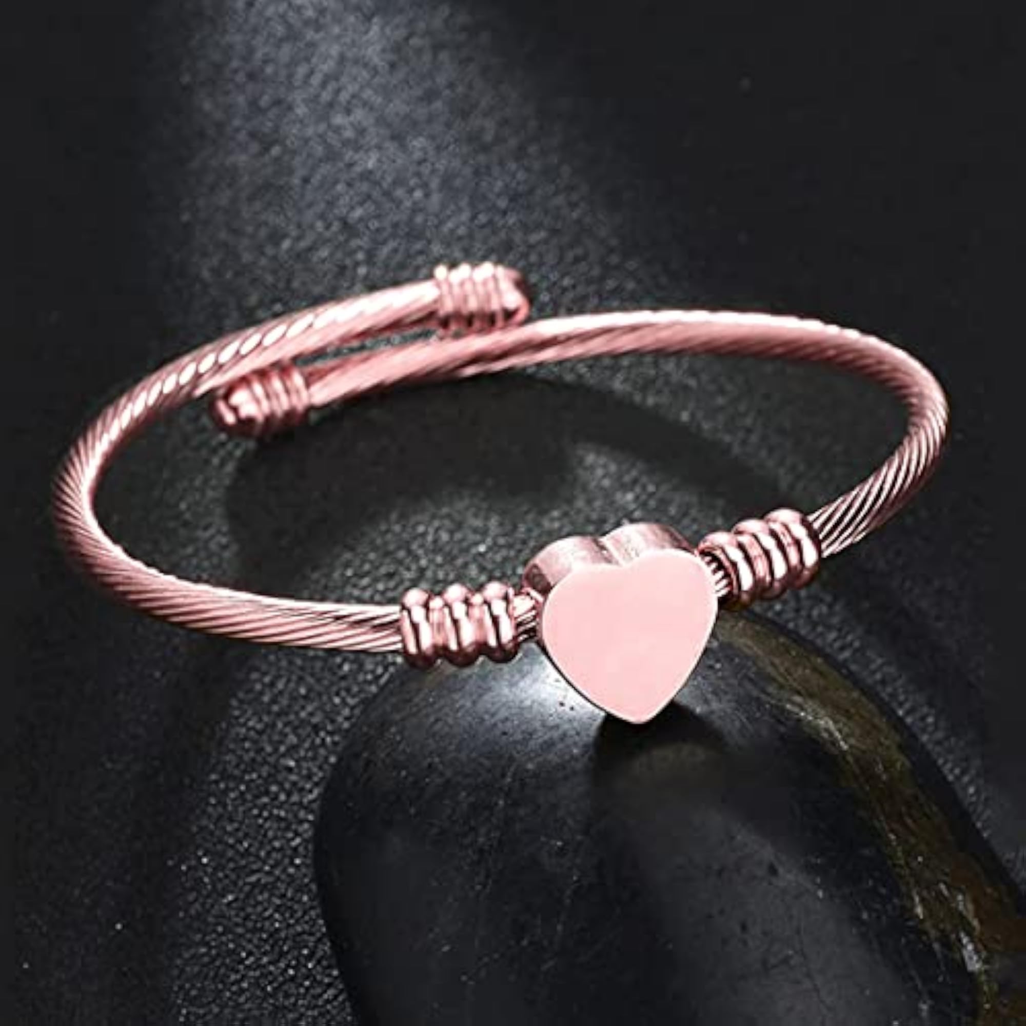 Stainless Steel Heart Shaped Kada Bracelet
