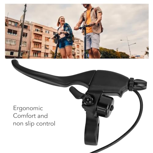 Levier de Frein Trottinette Gauche, 2PIN Ergonomique avec Cloche Installation Facile, Poignée de Frein Scooter en Alliage d'Aluminium for Adultes Enfants en Ville Parcs et Voyages