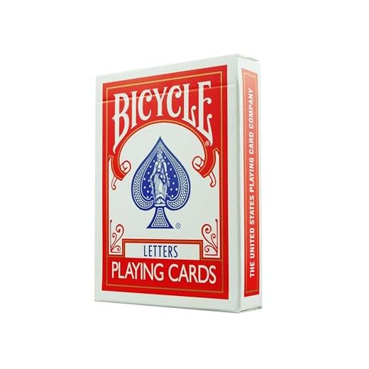 MAGICAPLANET Bicycle Letters Rouge Playing Cards, Spiel mit 56 Karten mit Buchstaben und Symbolen, 17 Gaff-Karten, Tutorial inklusive