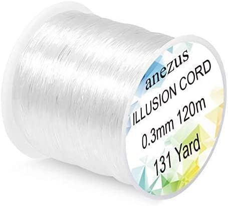 Anezus Alambre de pesca para colgar, hilo de pescar transparente, hilo invisible, hilo de monofilamento fuerte para colgar decoraciones y manualidades