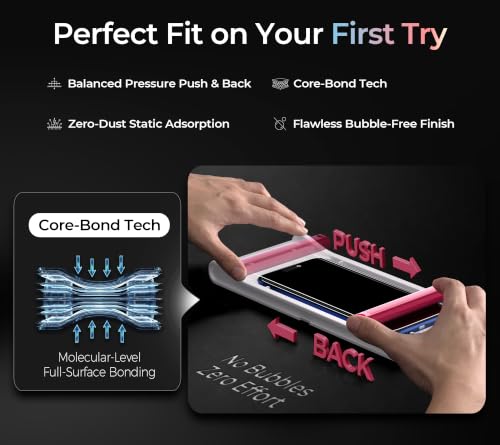 AegisNova [1-Pack] Anti-Reflective Screen Protector for iPhone 17 Pro, 9H+ Tempered Glass with 13FT Military-Grade Drop Protection, Balanced-Pressure Slider for Bubble-Free Install, Helps Indirectly Lower Screen Power Consumption by Dabernur - Used condition - Image 3
