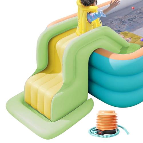 Tobogán acuático para piscina inflable | Tobogán acuático al aire libre para centro de juegos y ocio | con bordes inflables y seguridad anti oscilación para