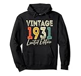 91 regali di un anno 91° compleanno vintage 1931 edizione limitata felpa con cappuccio