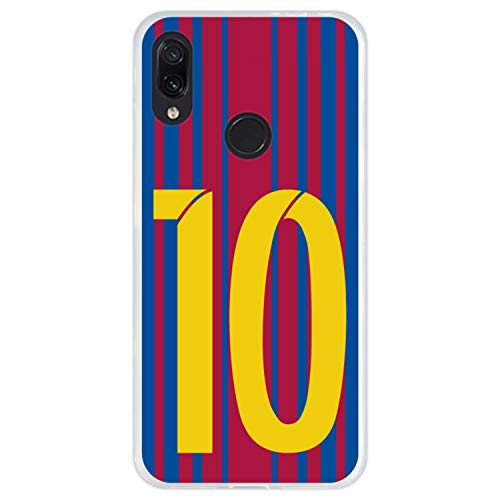 Hapdey Funda Transparente para [ Xiaomi Redmi Note 7 - Note 7 Pro ] diseño [ Ilustración fútbol, número 10 ] Carcasa Silicona Flexible TPU