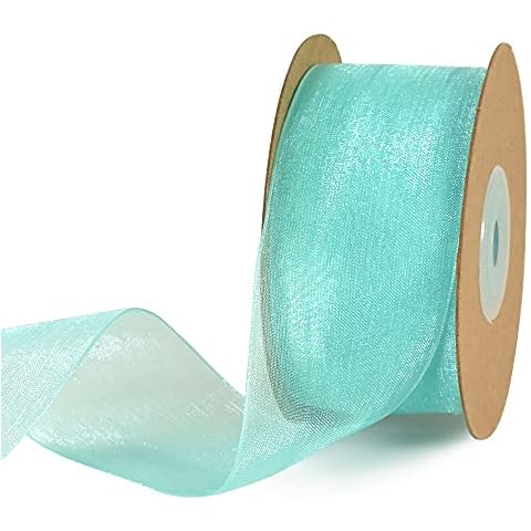 TONIFUL Tiffany Blue Organza Ribbon 25 Yards Cover
