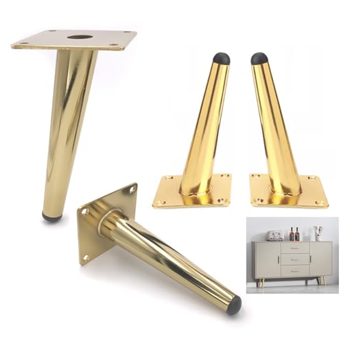 4 Pcs Pata de Mobiliario, Pata de Sofá Cónica Oblicua de Metal Soporte de Mesa de Café Pie de Armario Moderno para Reemplazo Sofá Gabinete Silla Sofá Hogar (15cm(5.9in))