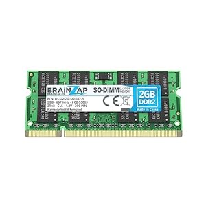 BRAINZAP 2GB DDR2 RAM SO-DIMM PC2-5300S 2Rx8 667 MHz 1.8V CL5 Notebook Laptop Arbeitsspeicher