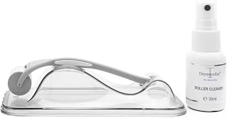 Original Dermaroller + Roller Cleaner - Microneedling Nadelroller mit 162 echten Nadeln aus Edelstah...