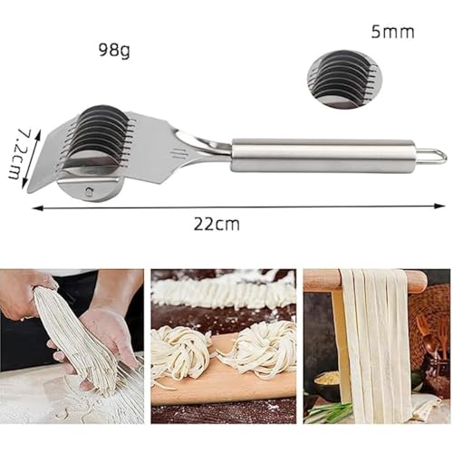 Image of Kunya Stainless Steel Noodle Lattice Roller Docker Dough Cutter Kitchen Gadgets Cooking Baking Pastry Tools (1)