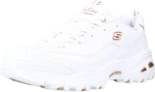 Skechers D'Lites Fresh Start Schnür-Sneaker für Damen mit Memoryschaum modischer Schuh Schwarz/Weiß EU