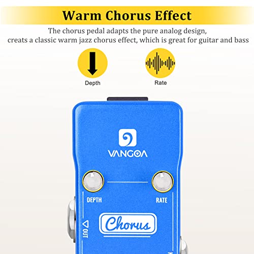 Chorus Guitar Pedal Blue Fall Analog Electric Guitar Chorus Effect Pedal Vintage Mini Chorus Pedals For Electric Guitar Single Type Dc 9V True Bypass, By Vangoa #TOP1